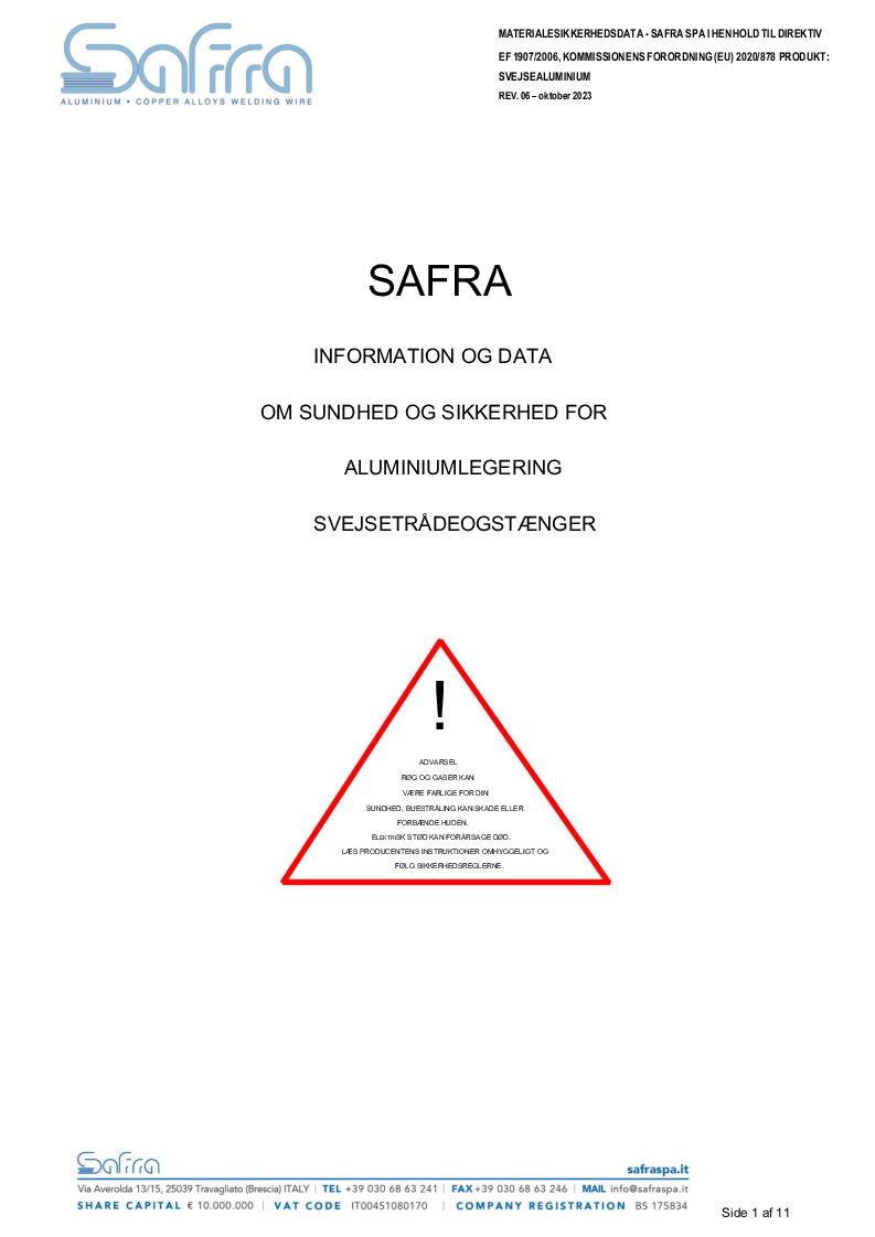 

Safra Sikkerhedsdatablad DK

