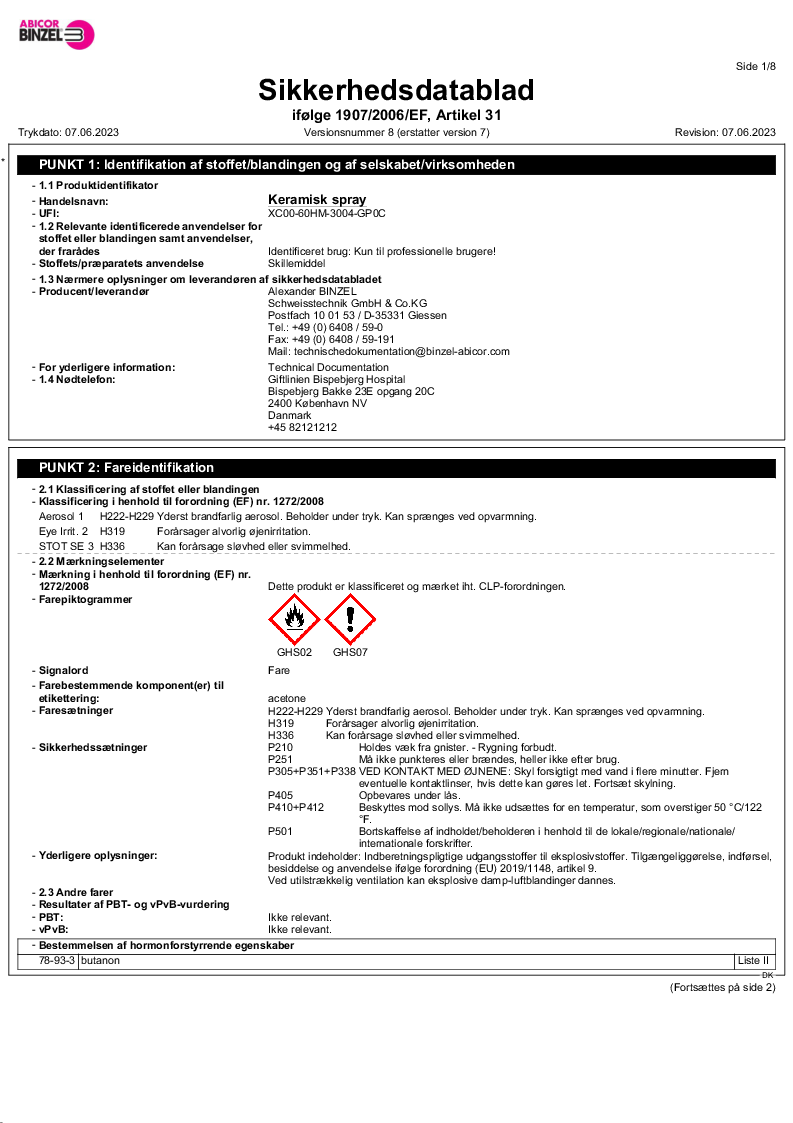 

DA MSDS Keramikspray

