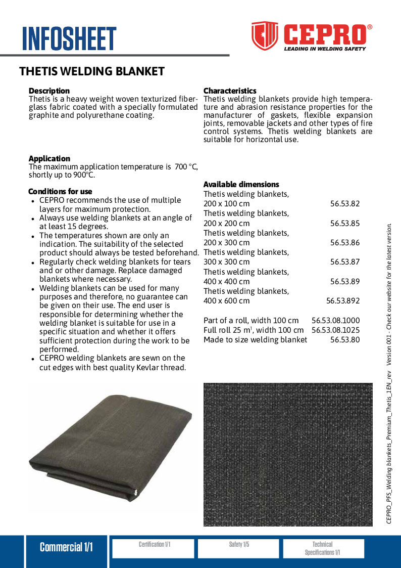 

cepro pfs weldingblankets premium thetis 1en 2en rev


