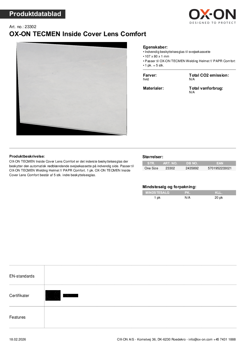 

Datablad    OX 23302

