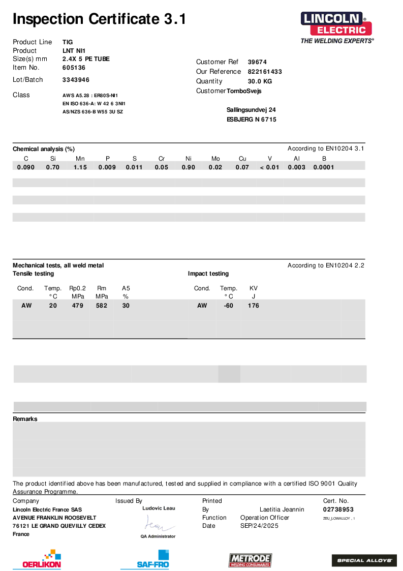 LNT Ni1 2,4 x 1000 mm Batch 3343946.pdf
