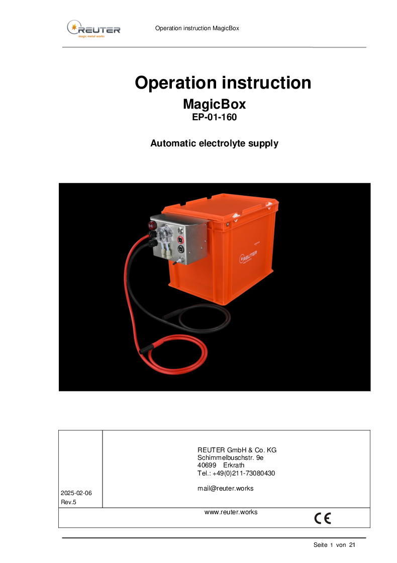 

Operating instructions MagicBox

