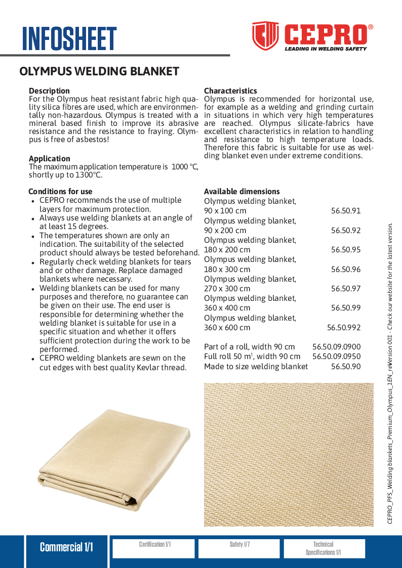 

cepro pfs weldingblankets premium olympus 1en 2en rev

