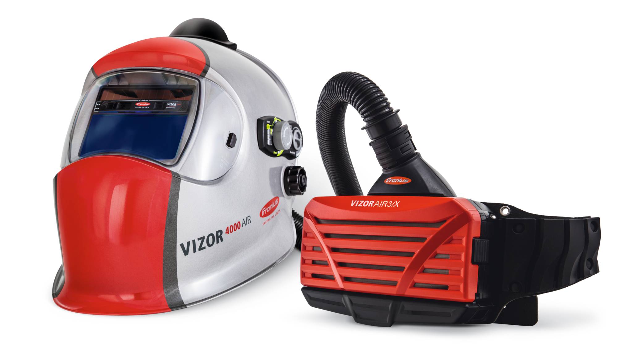 

Vizor 4000 Air/3X Professional svejsehjelm med friskluftsenhed fra Fronius