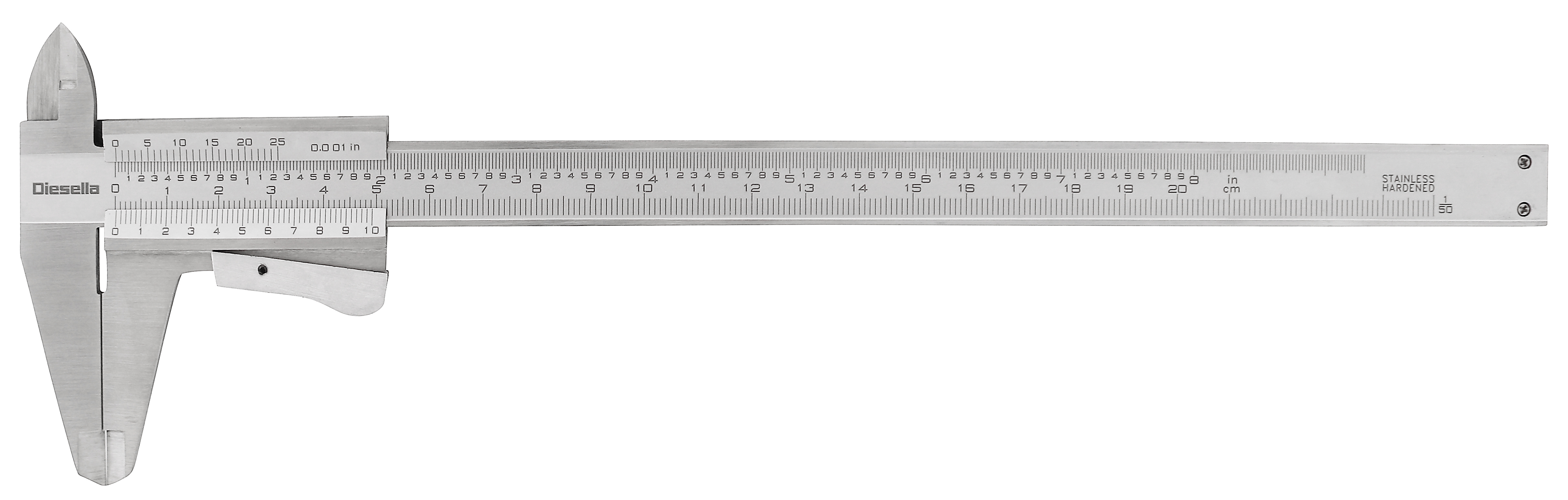 

Skydelære med klemlås 0-200x0,02 mm og 50 mm kæber