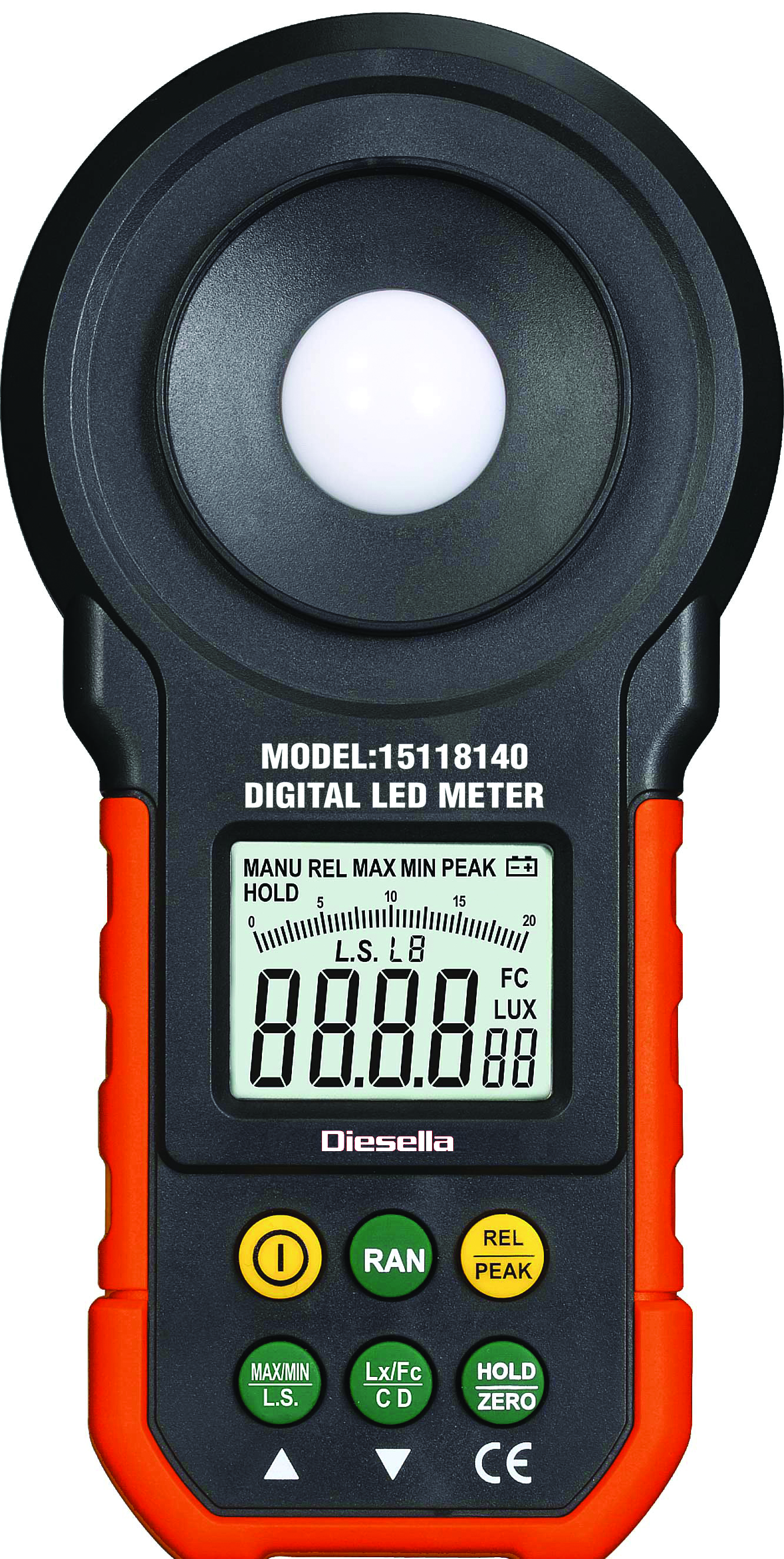 

Digital luxmeter for måling af alm. lys- og LED lysintensitet