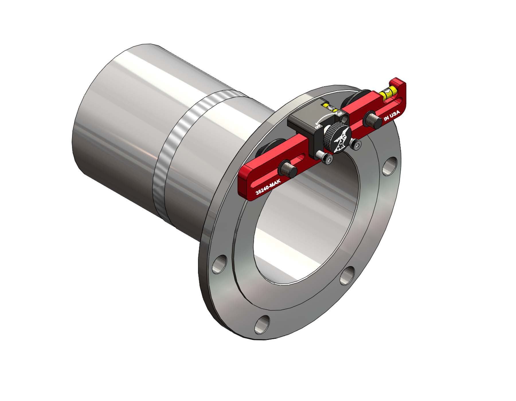 FLANGE WIZARD Magnetisk Flangejusterings sæt med vaterpas, magnet og centerkegler