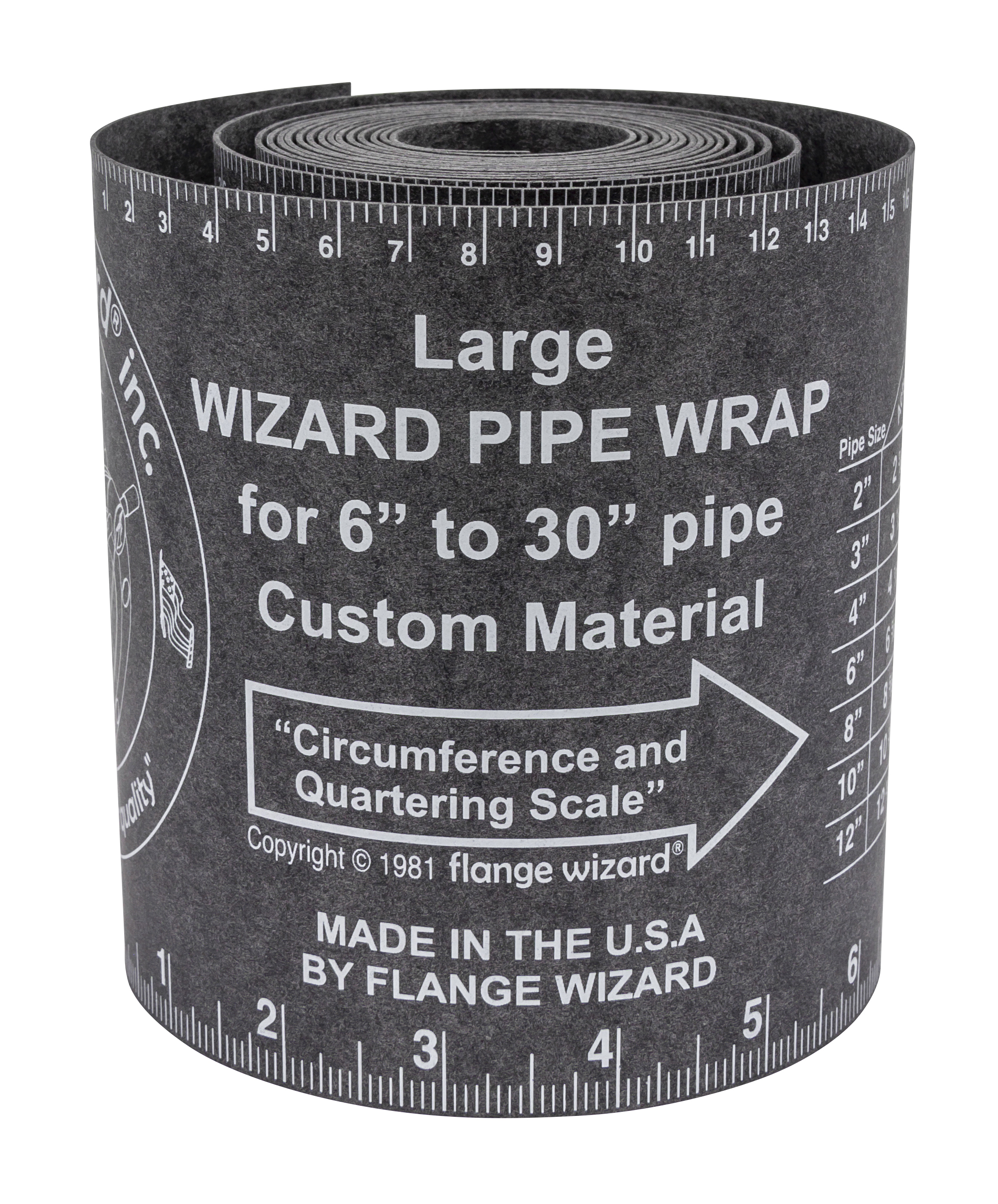 

FLANGE WIZARD Wrap-Around WW-17A Large for 6"-30" rør (120" Længde / 5 1/4" Bredde)