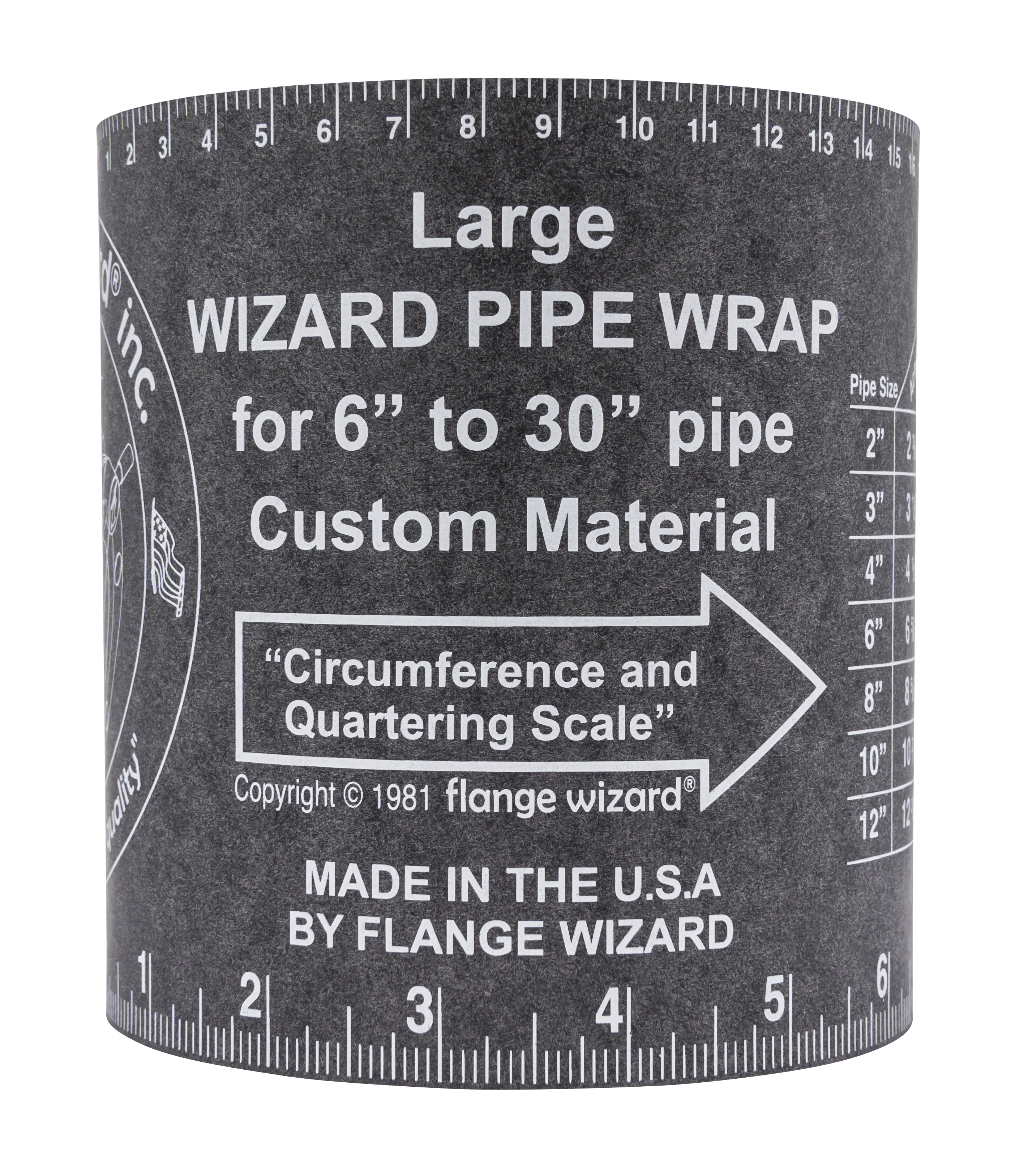 FLANGE WIZARD Wrap-Around WW-17A Large for 6"-30" rør (120" Længde / 5 1/4" Bredde)