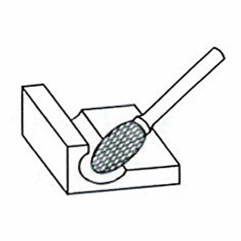 Roterende FilHM Ø12 x 20 mm form E (Single cut) med Ø6 mm skaft