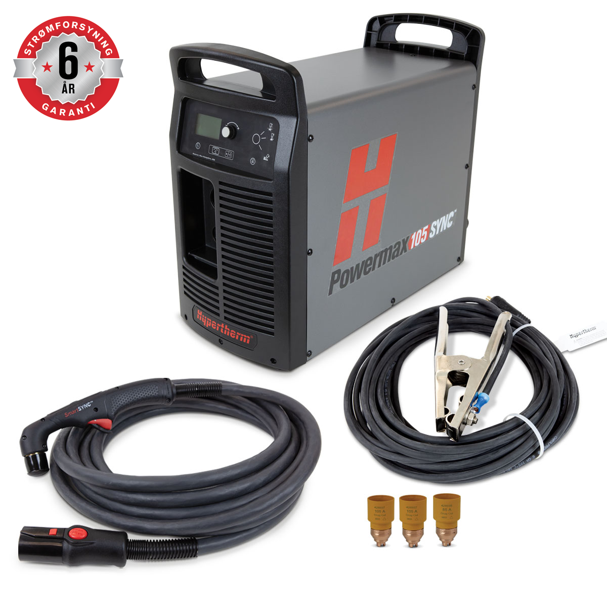 Hypertherm Powermax105 SYNC plasmaskærer inkl. 75° håndbrænder, 15,2 m