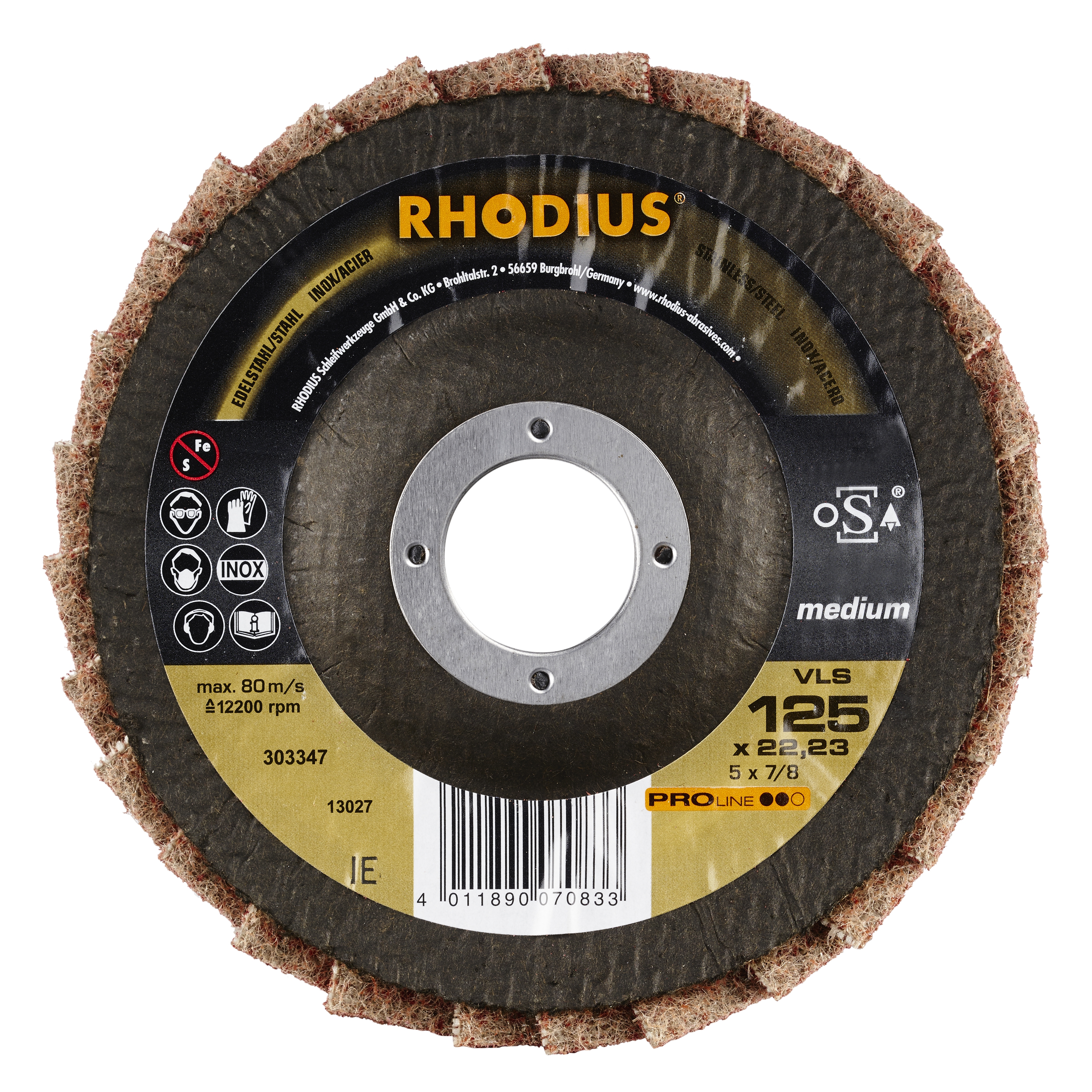 

Polerskive VLS Ø125xø22,23mm Medium Rhodius