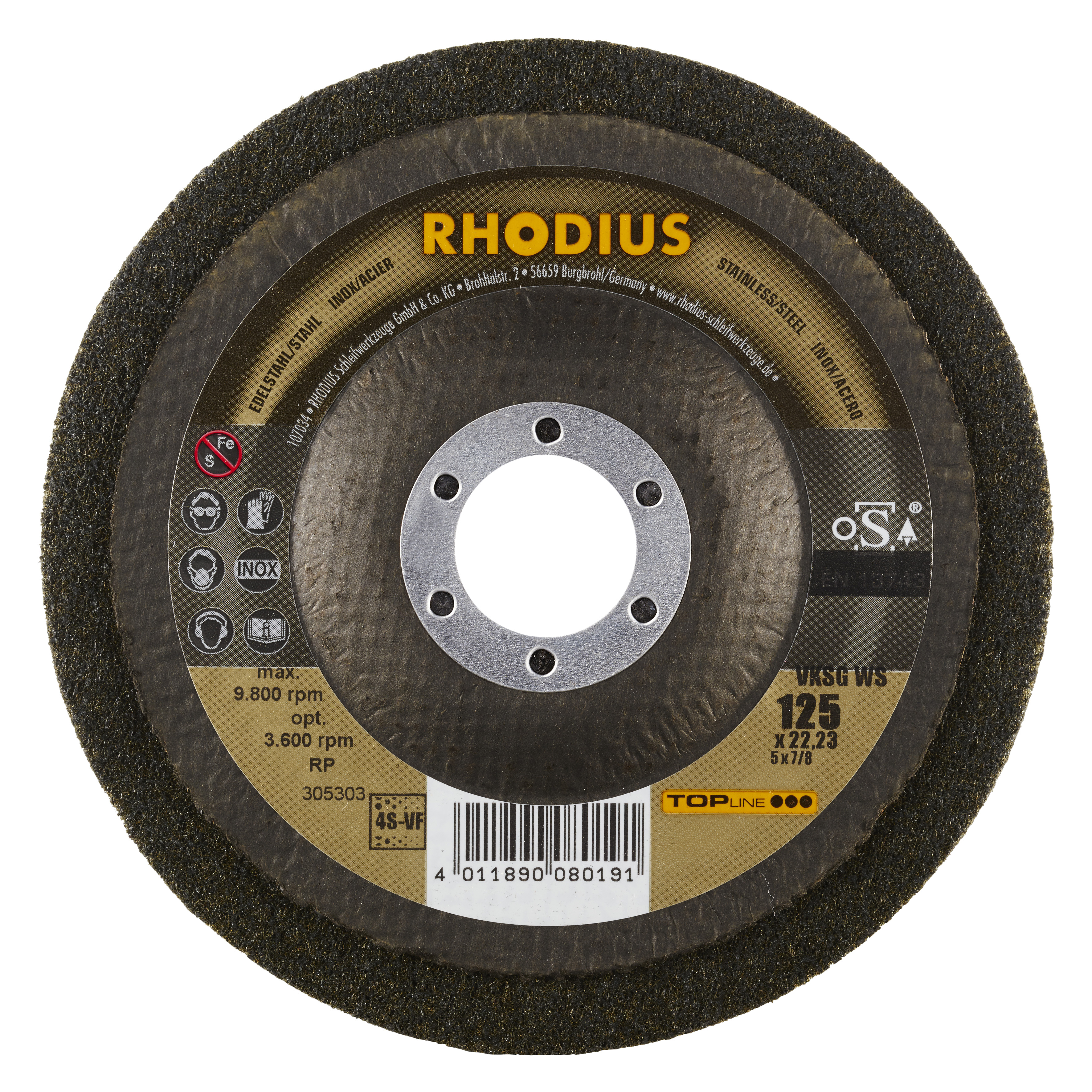 

Polerskive VKSG WS Ø125xø22,23mm Fine Rhodius