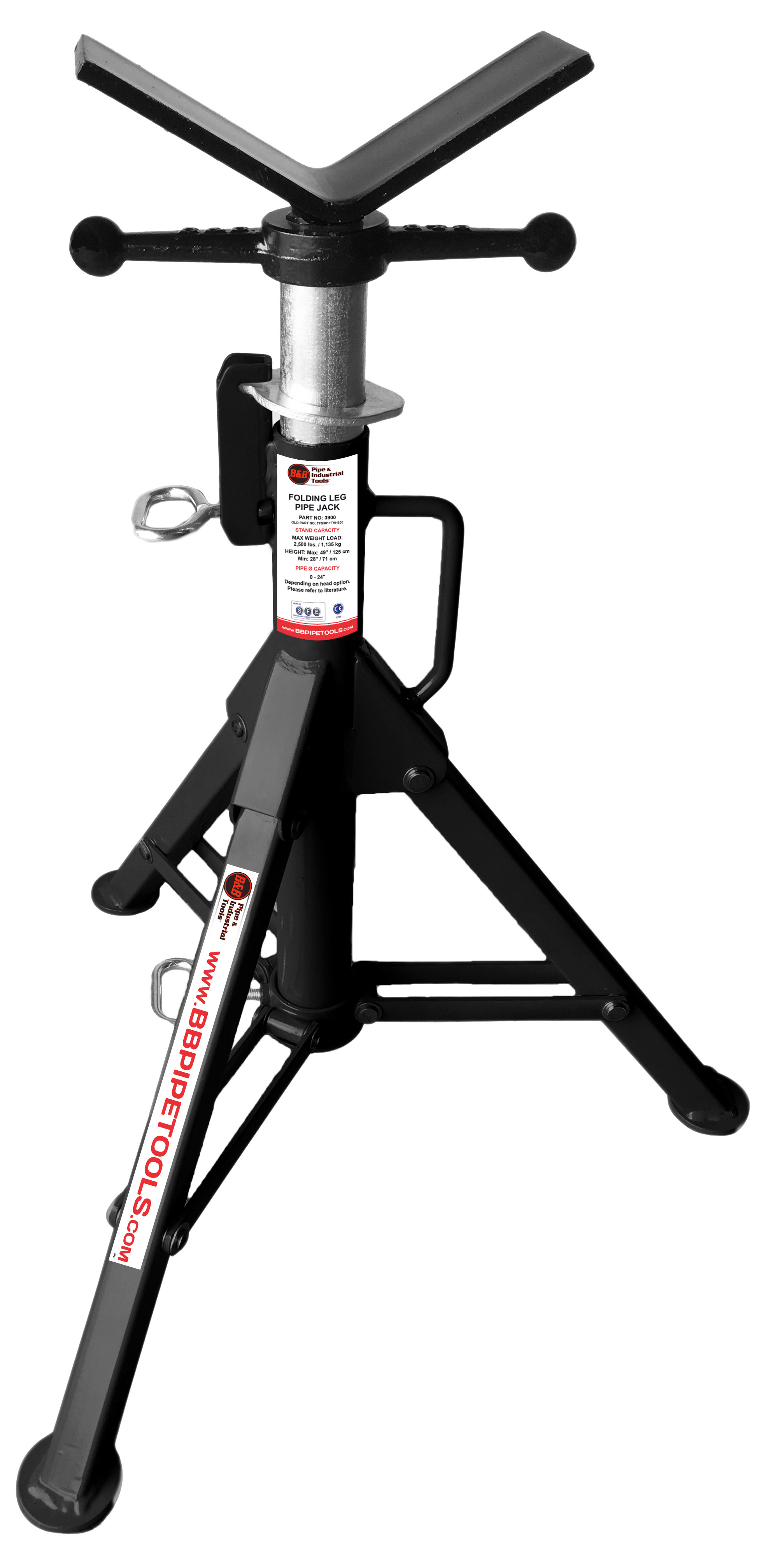 

Rørstander m. foldbare ben og V-hoved, max. 1135 Kg
