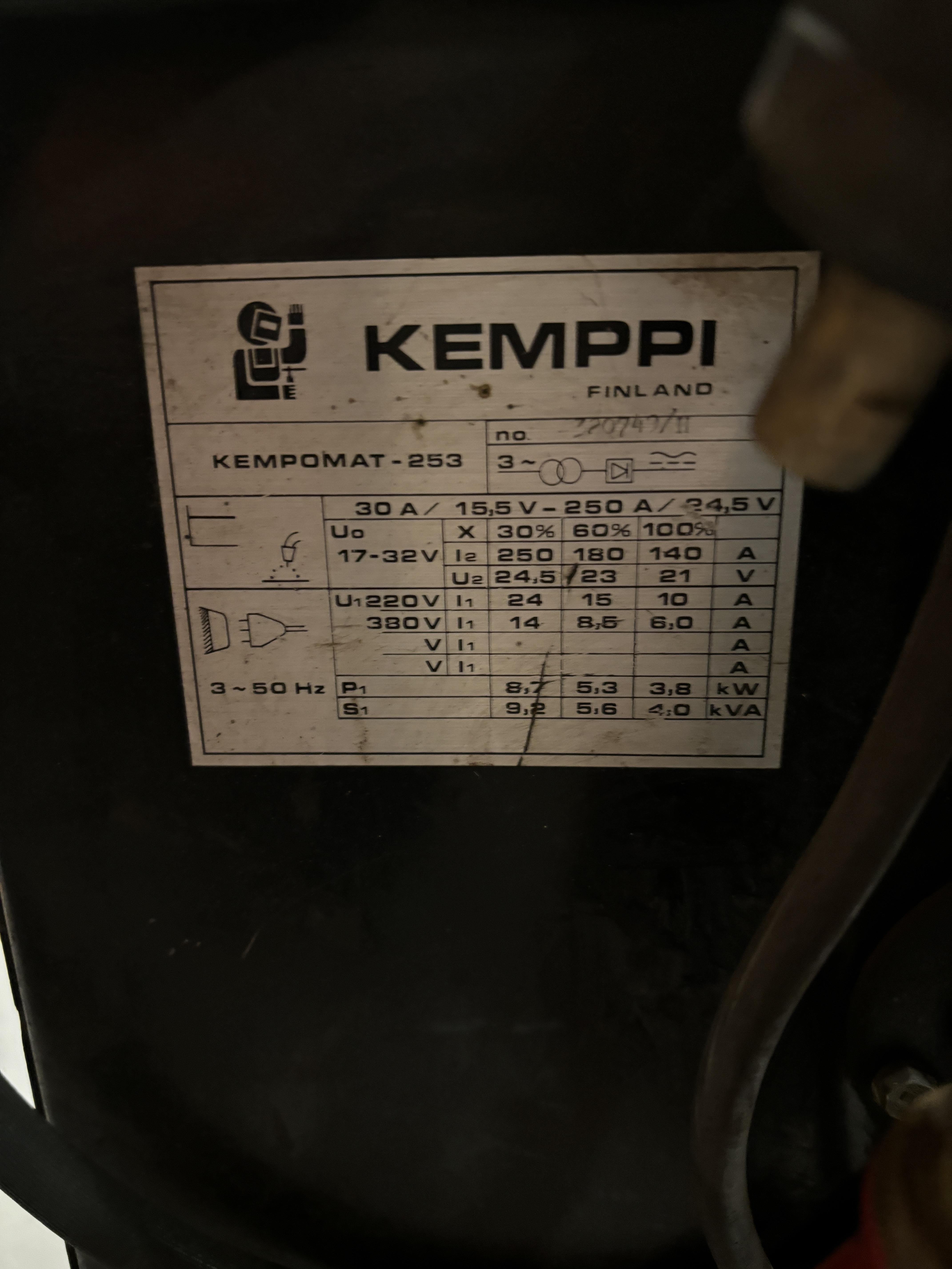 Kemppi Kempomat 253 svejsemaskine 250A